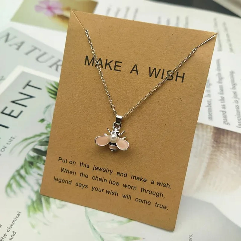 Bee Necklace Cute New Fashion Girl Women Necklace Golden Silver Color Lovely Pendant Neck Jewelry Dropshipping