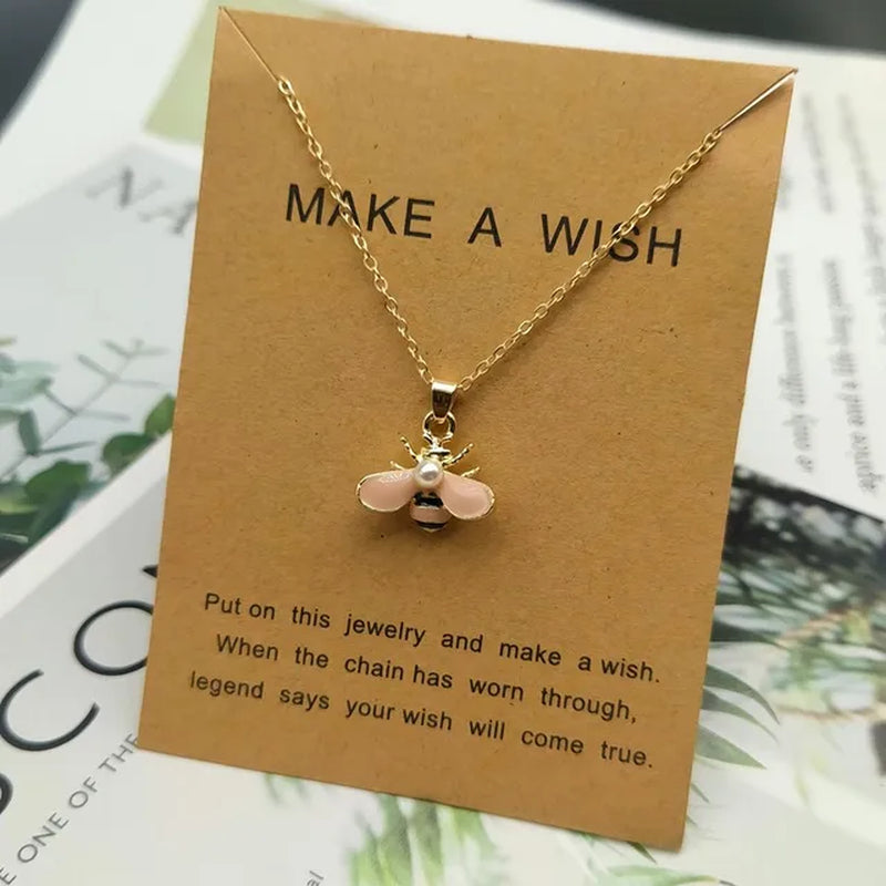 Bee Necklace Cute New Fashion Girl Women Necklace Golden Silver Color Lovely Pendant Neck Jewelry Dropshipping