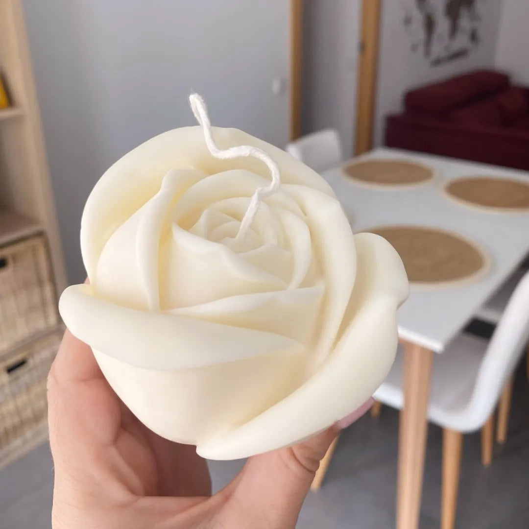 3D Large Rose Candle Silicone Mold Valentine'S Day Rose Cake Chocolate Silicone Mold Home Decoration Resin Plaster Mold