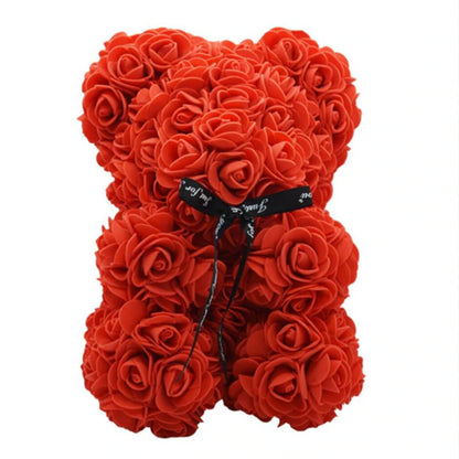 Artificial Flowers 25Cm Rose Bear Girlfriend Anniversary Christmas Valentine'S Day Gift Birthday Present for Wedding Party