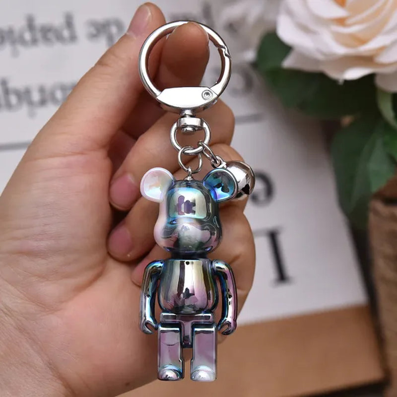 Colorful Bear Keychain Couples Gift Key Chain Animal Doll Key Ring for Bags Creative Fashion Cool Car Accessories Pendant