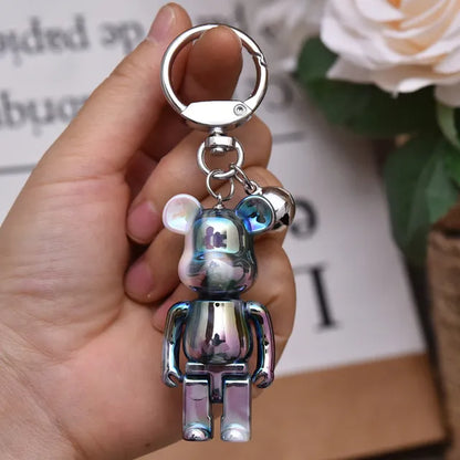 Colorful Bear Keychain Couples Gift Key Chain Animal Doll Key Ring for Bags Creative Fashion Cool Car Accessories Pendant