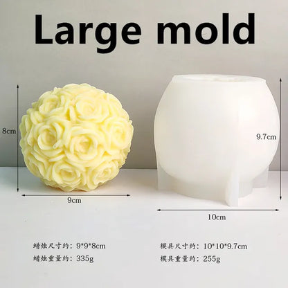 3D Large Rose Candle Silicone Mold Valentine'S Day Rose Cake Chocolate Silicone Mold Home Decoration Resin Plaster Mold