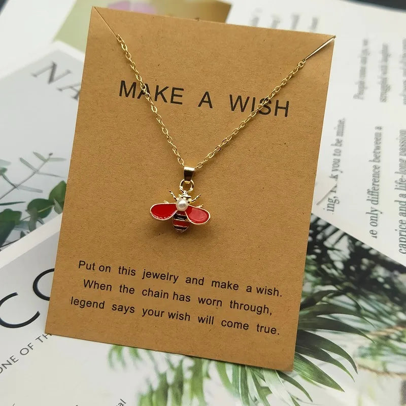 Bee Necklace Cute New Fashion Girl Women Necklace Golden Silver Color Lovely Pendant Neck Jewelry Dropshipping