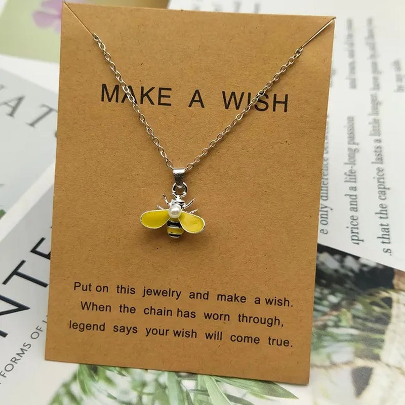 Bee Necklace Cute New Fashion Girl Women Necklace Golden Silver Color Lovely Pendant Neck Jewelry Dropshipping