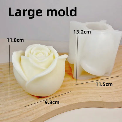 3D Large Rose Candle Silicone Mold Valentine'S Day Rose Cake Chocolate Silicone Mold Home Decoration Resin Plaster Mold