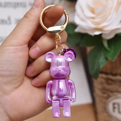 Colorful Bear Keychain Couples Gift Key Chain Animal Doll Key Ring for Bags Creative Fashion Cool Car Accessories Pendant