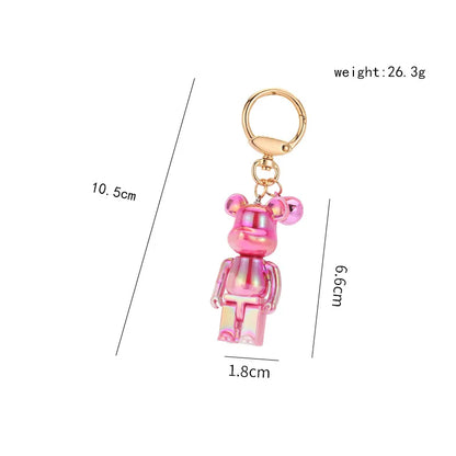 Colorful Bear Keychain Couples Gift Key Chain Animal Doll Key Ring for Bags Creative Fashion Cool Car Accessories Pendant