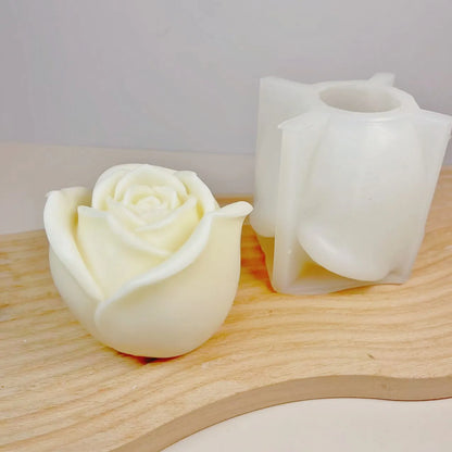 3D Large Rose Candle Silicone Mold Valentine'S Day Rose Cake Chocolate Silicone Mold Home Decoration Resin Plaster Mold