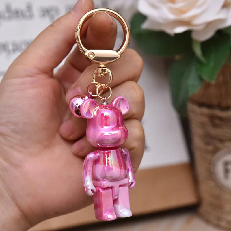 Colorful Bear Keychain Couples Gift Key Chain Animal Doll Key Ring for Bags Creative Fashion Cool Car Accessories Pendant