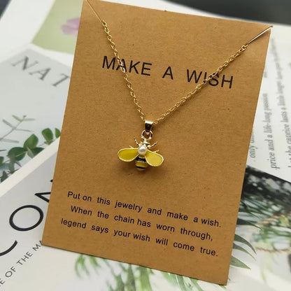 Bee Necklace Cute New Fashion Girl Women Necklace Golden Silver Color Lovely Pendant Neck Jewelry Dropshipping