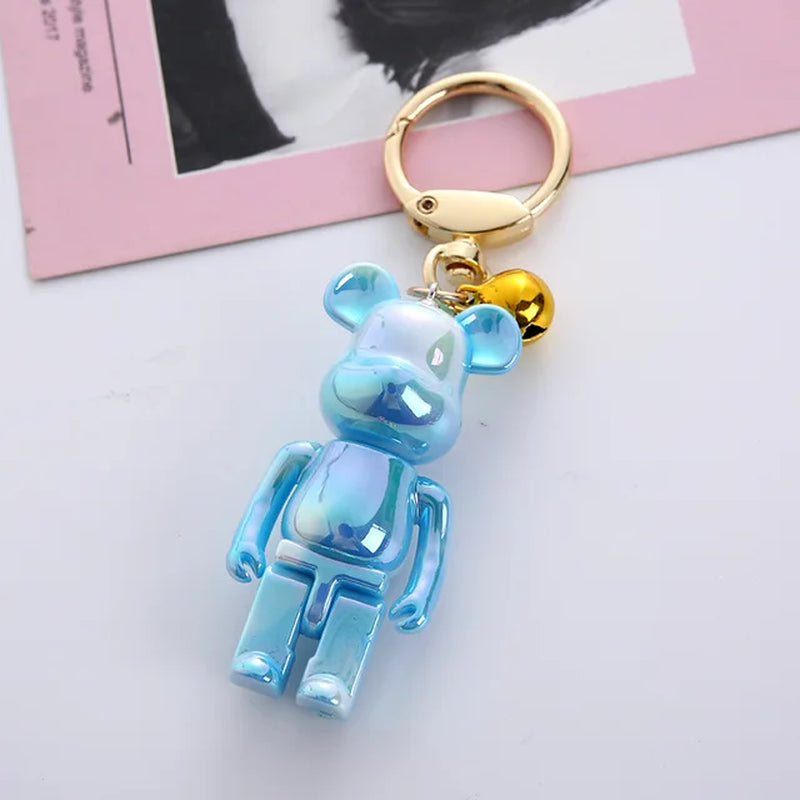 Colorful Bear Keychain Couples Gift Key Chain Animal Doll Key Ring for Bags Creative Fashion Cool Car Accessories Pendant