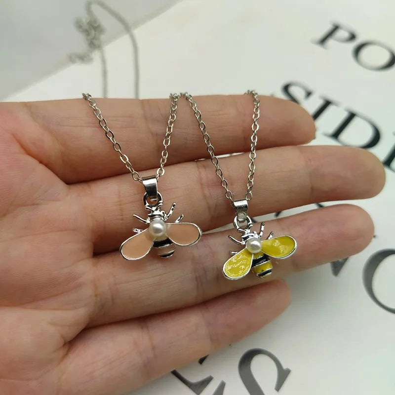 Bee Necklace Cute New Fashion Girl Women Necklace Golden Silver Color Lovely Pendant Neck Jewelry Dropshipping