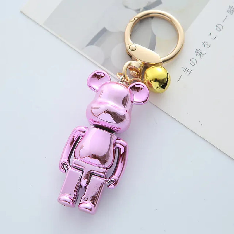 Colorful Bear Keychain Couples Gift Key Chain Animal Doll Key Ring for Bags Creative Fashion Cool Car Accessories Pendant