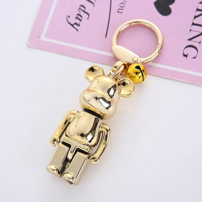 Colorful Bear Keychain Couples Gift Key Chain Animal Doll Key Ring for Bags Creative Fashion Cool Car Accessories Pendant