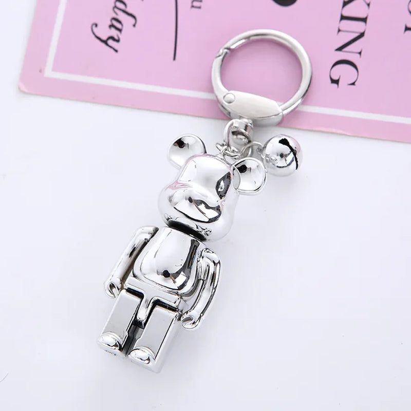 Colorful Bear Keychain Couples Gift Key Chain Animal Doll Key Ring for Bags Creative Fashion Cool Car Accessories Pendant