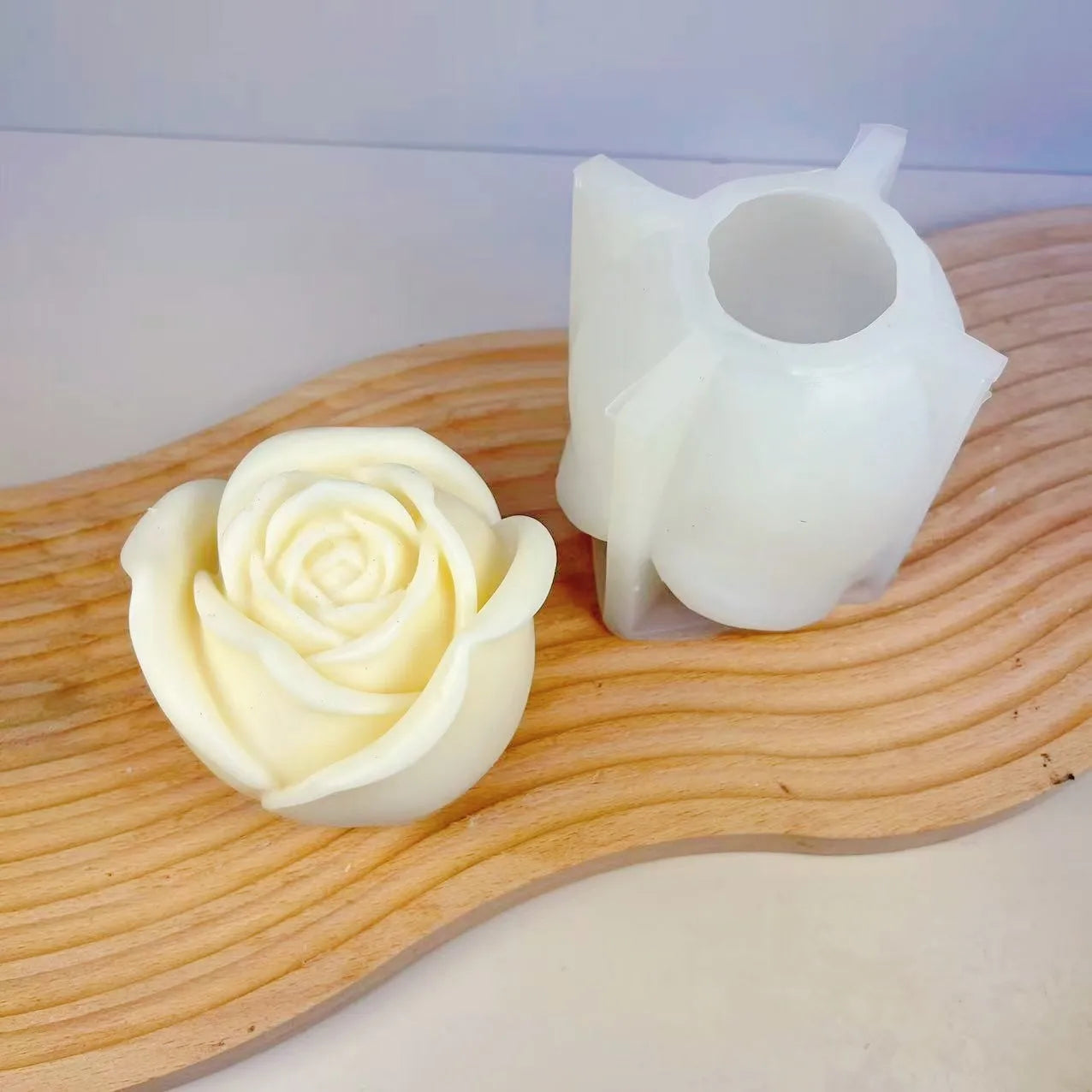 3D Large Rose Candle Silicone Mold Valentine'S Day Rose Cake Chocolate Silicone Mold Home Decoration Resin Plaster Mold