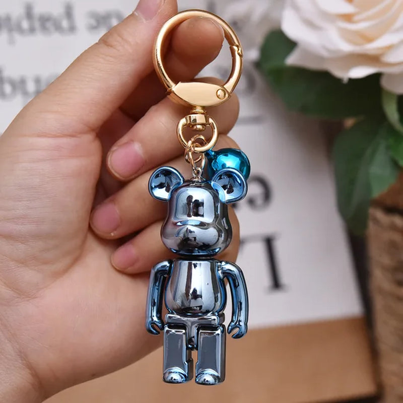 Colorful Bear Keychain Couples Gift Key Chain Animal Doll Key Ring for Bags Creative Fashion Cool Car Accessories Pendant